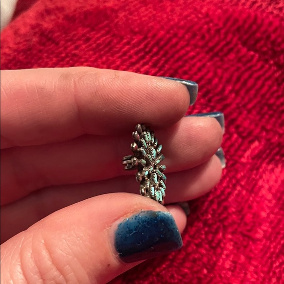 Zuni Sterling Silver Needle Point Turquoise Brooch Pin. - Picture 7 of 8